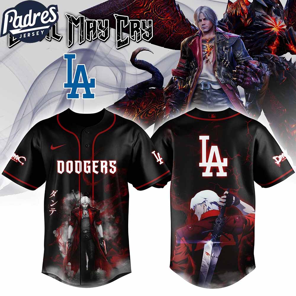 Los Angeles Dodgers MLB X Dante Devil May Cry Personalized Baseball Jersey - Padres Jersey Oasis: Elevate Your Baseball Style Game