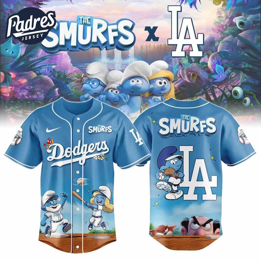 Los Angeles Dodgers MLB x The Smurfs Night Special Baseball Jersey - Padres Jersey Oasis: Elevate Your Baseball Style Game