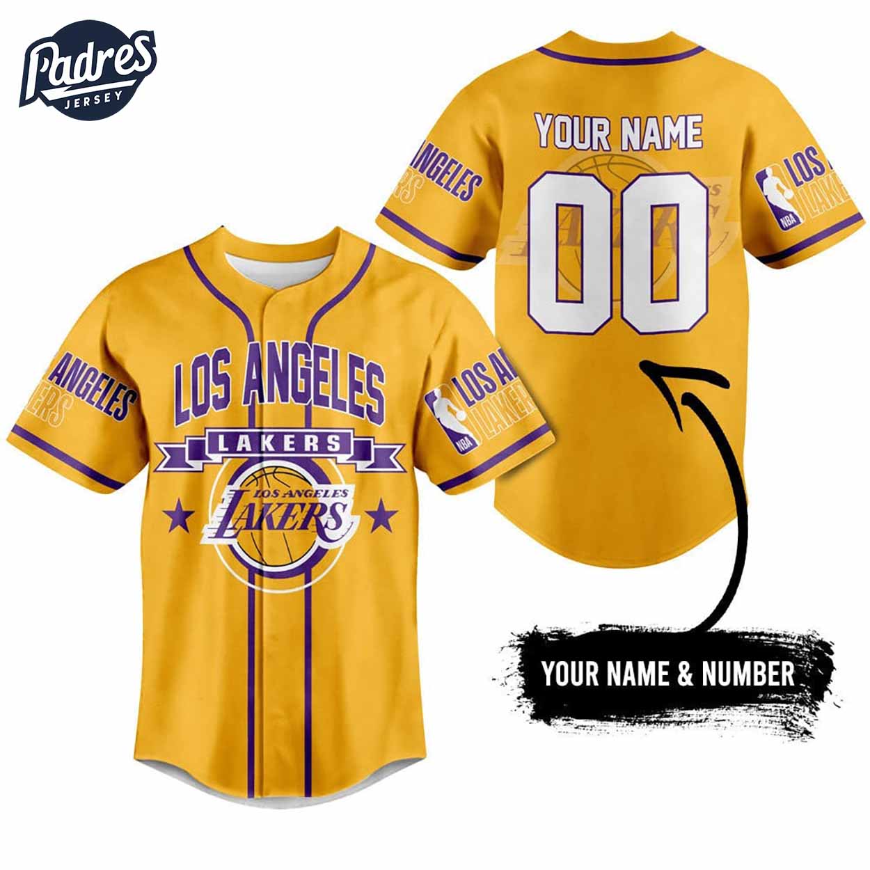 Los Angeles Lakers Baseball Jersey Outfit - Custom Name - Padres Jersey Oasis: Elevate Your Baseball Style Game