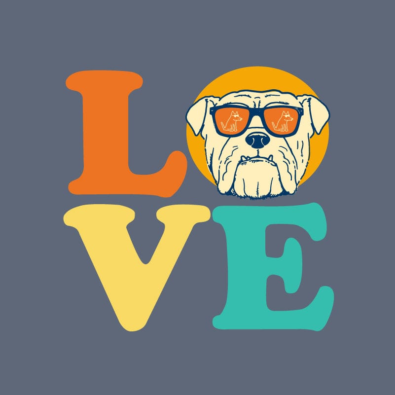Dog Love (Bulldog) - Sweatshirt Pullover Hoodie