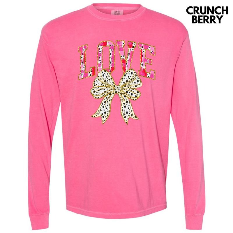 Love Coquette Bow Long Sleeve Comfort Colors T-Shirt