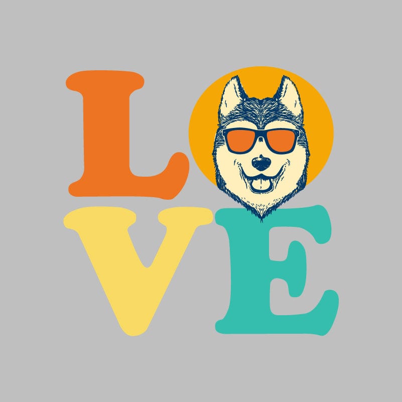 Dog Love (Husky) - Ladies T-Shirt V-Neck