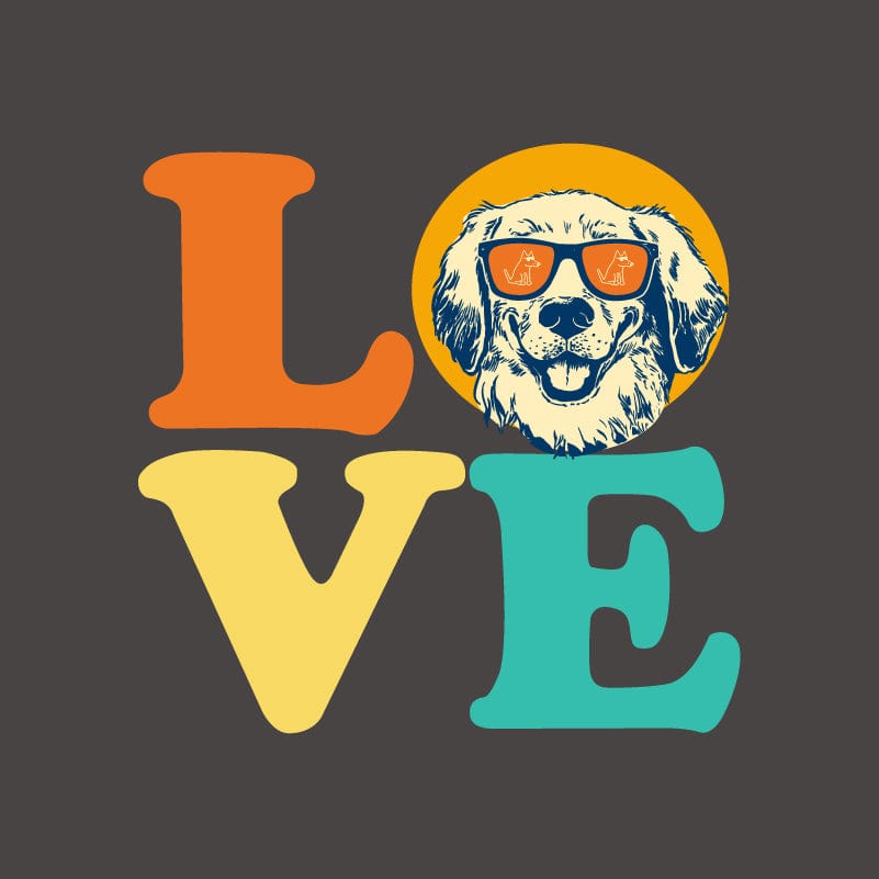 Dog Love (Retriever) - Ladies Curvy V-Neck Tee