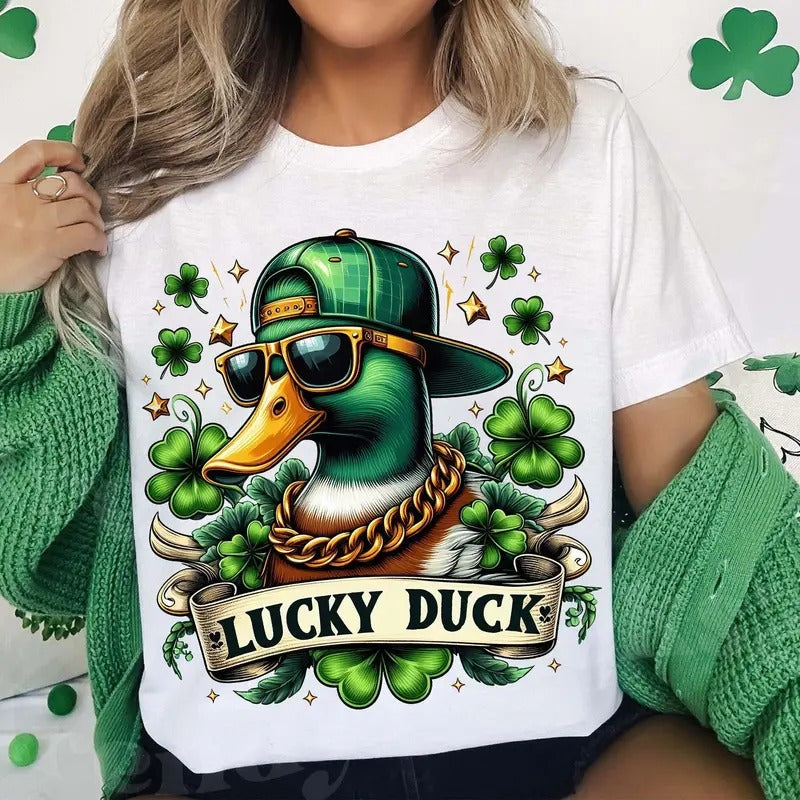 Lucky Duck T-Shirt, Duck St Patricks Day T-Shirt, St Patricks Shirt Design T-Shirt, St Patricks , Kids St Patricks T-Shirt, Boy Patrick Day T-Shirt