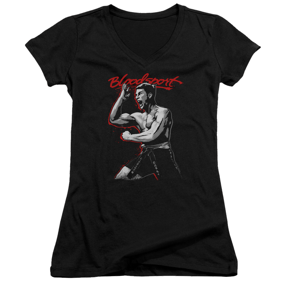 Bloodsport Loud Mouth - Juniors V-Neck T-Shirt