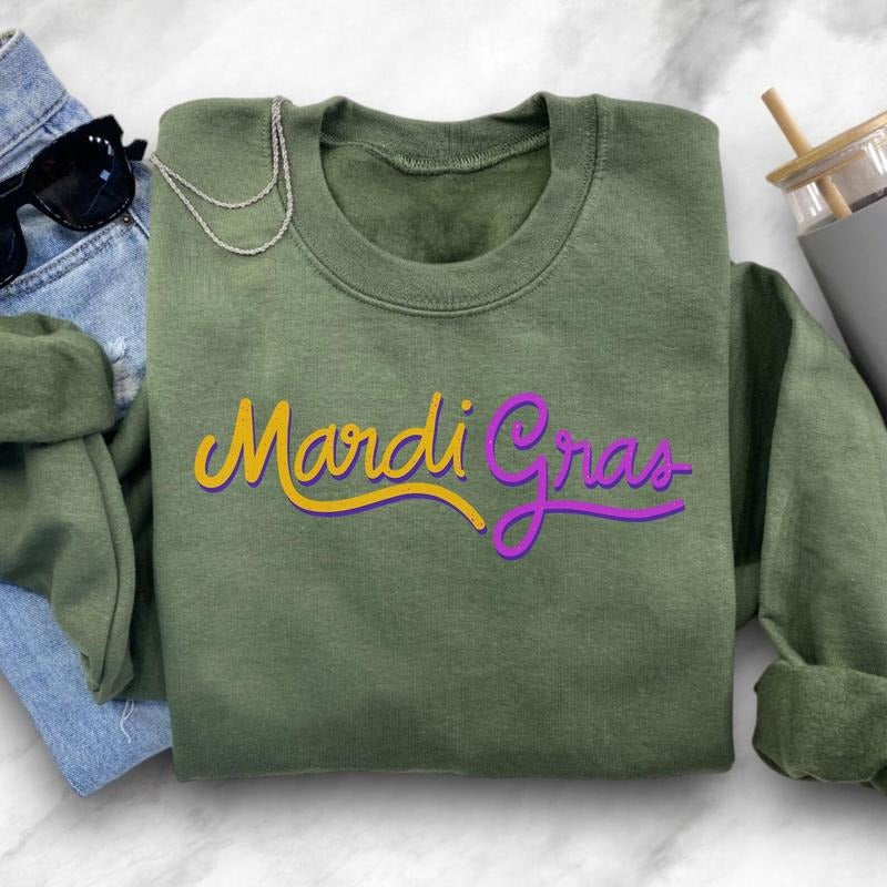 Mardi Gras Crewneck Unisex Sweatshirt, Mardi Gras Sweatshirt, Mardi Gras Party Sweatshirt, Mardi Gras Festival Sweater