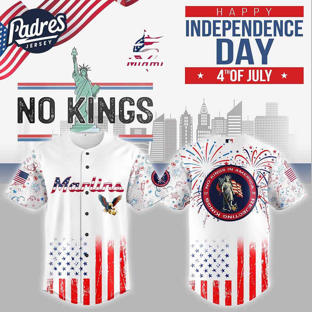 Miami Marlins MLB X The 4th Of July X Military Custom Baseball Jersey - Padres Jersey Oasis: Elevate Your Baseball Style Game