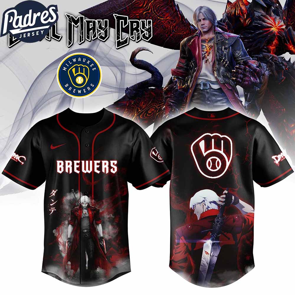 Milwaukee Brewers MLB X Dante Devil May Cry Personalized Baseball Jersey - Padres Jersey Oasis: Elevate Your Baseball Style Game