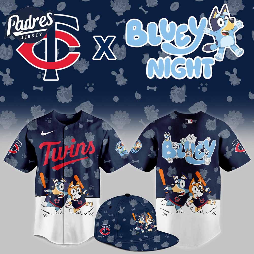 Minnesota Twins Bluey Night Baseball Jersey Outfit - Padres Jersey Oasis: Elevate Your Baseball Style Game
