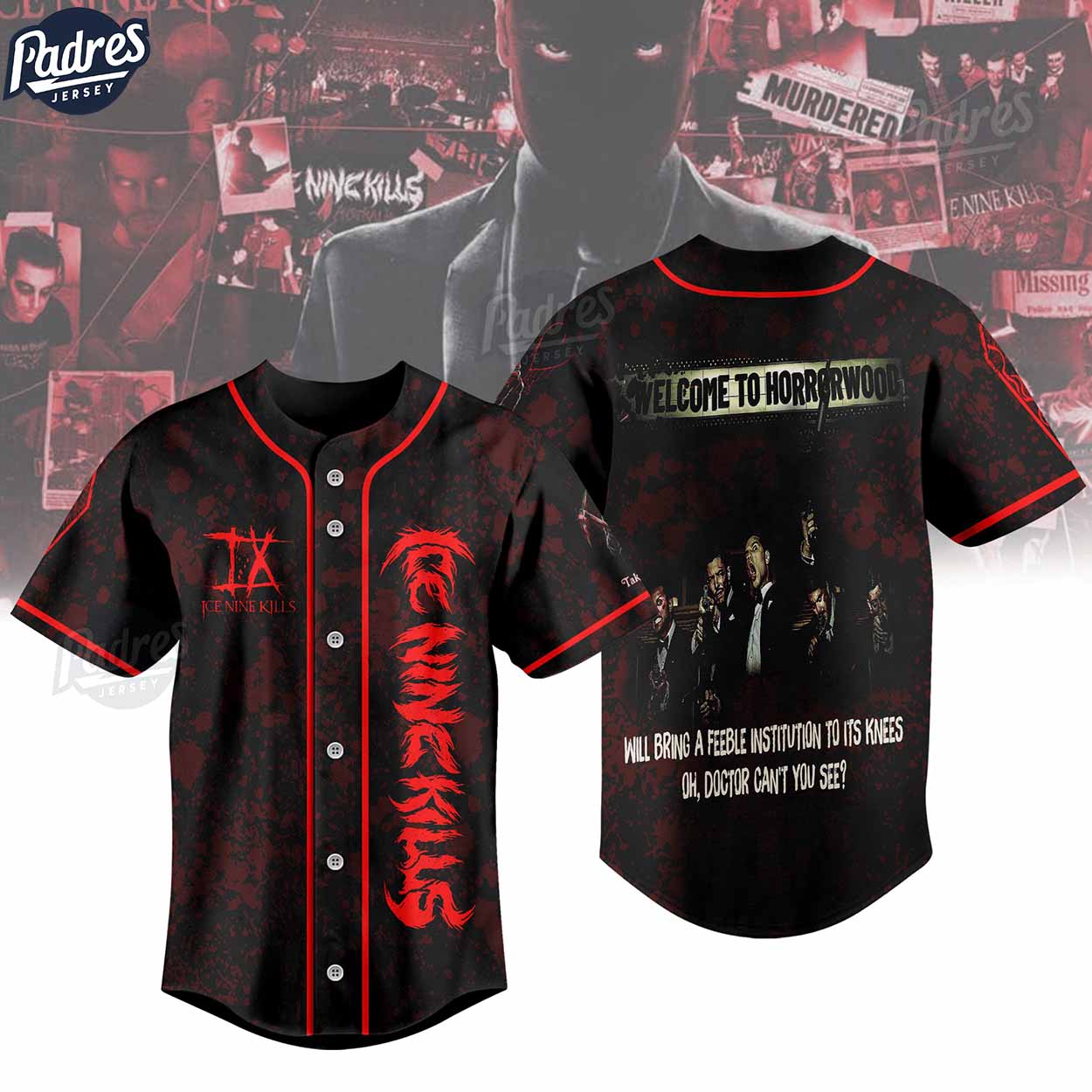 Music Ice Nine Kills Baseball Jersey - Padres Jersey Oasis: Elevate Your Baseball Style Game
