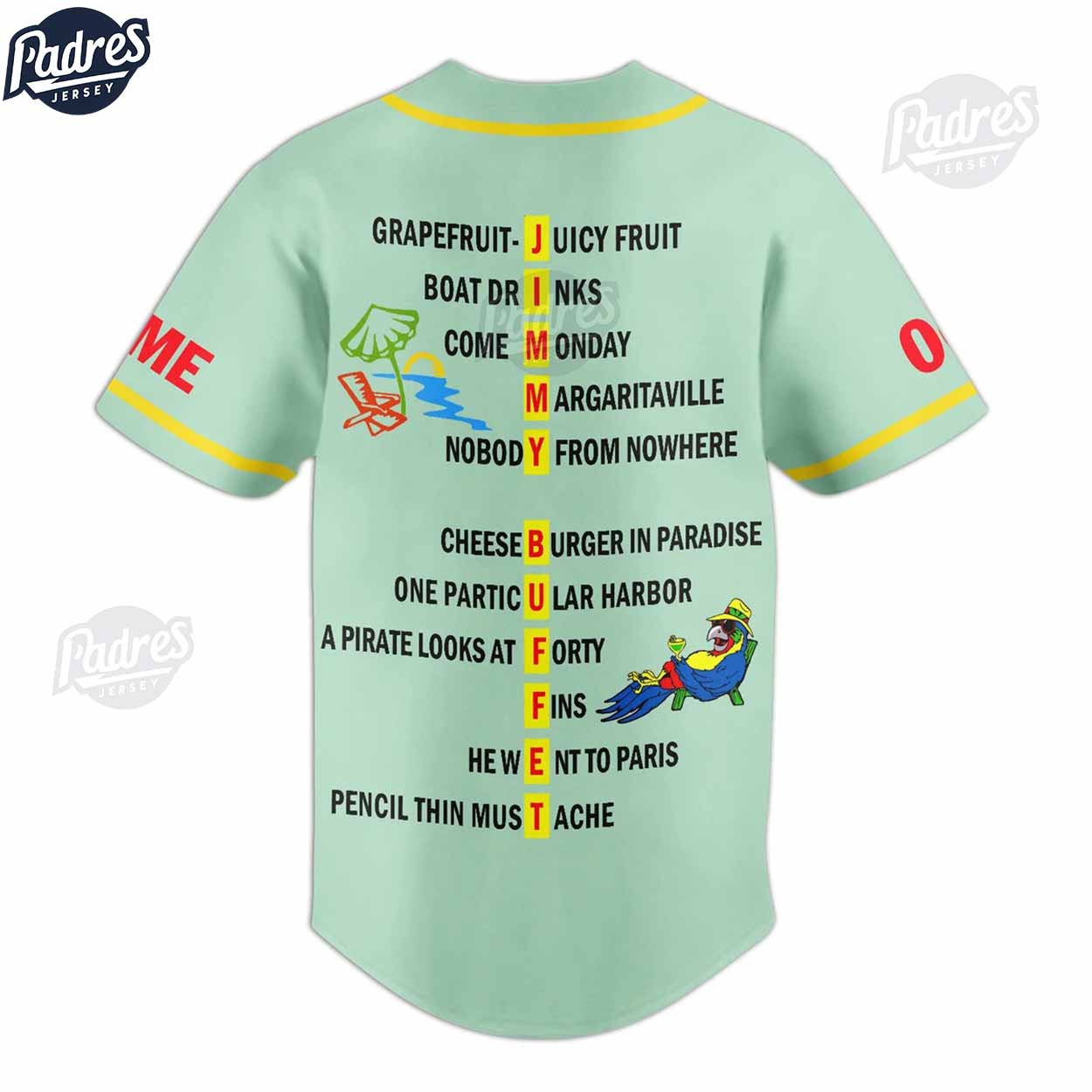 Music Jimmy Buffett Albums Custom Baseball Jersey - Padres Jersey Oasis: Elevate Your Baseball Style Game