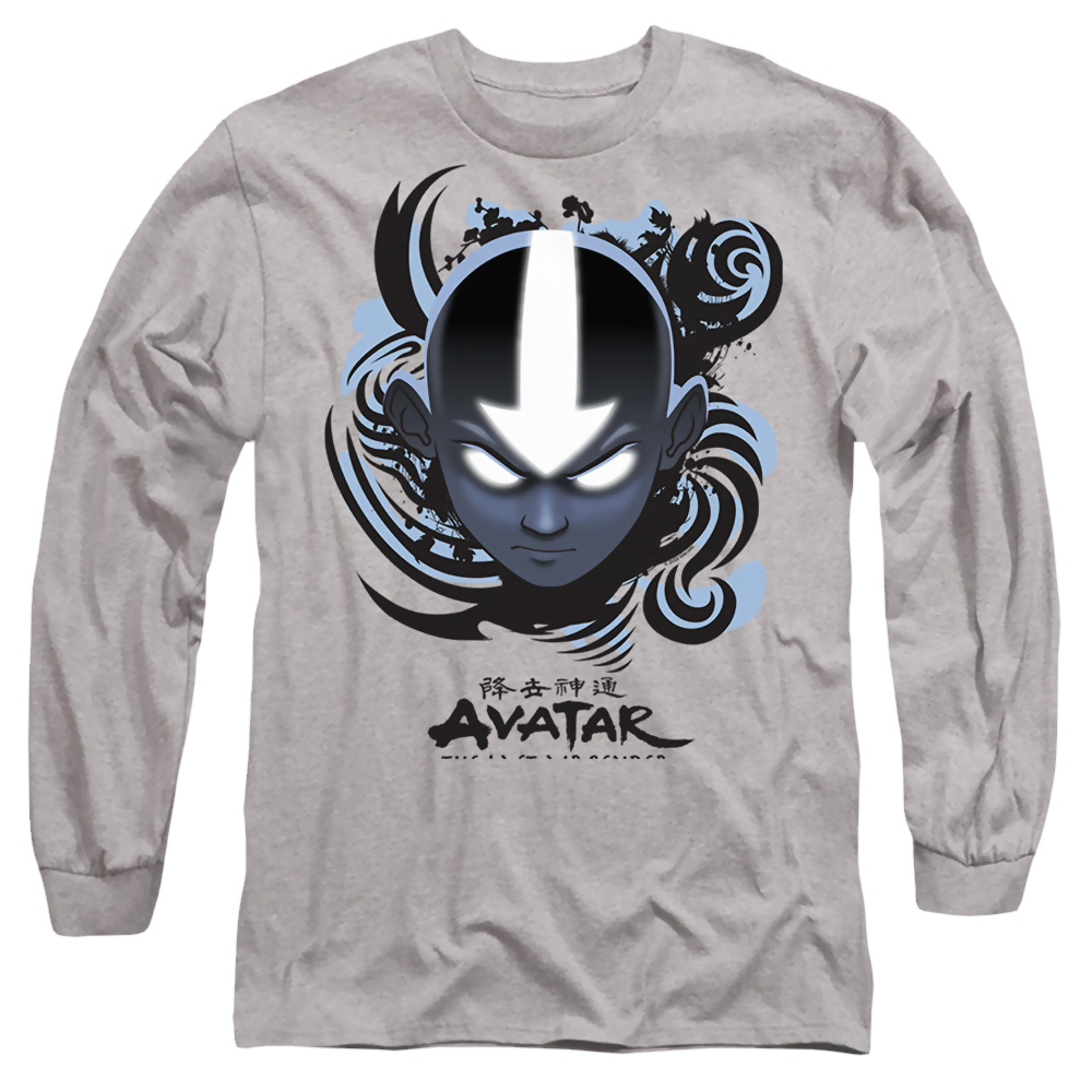 Avatar The Last Airbender Airbender Blue And Black Kanji - Men's Long Sleeve T-Shirt