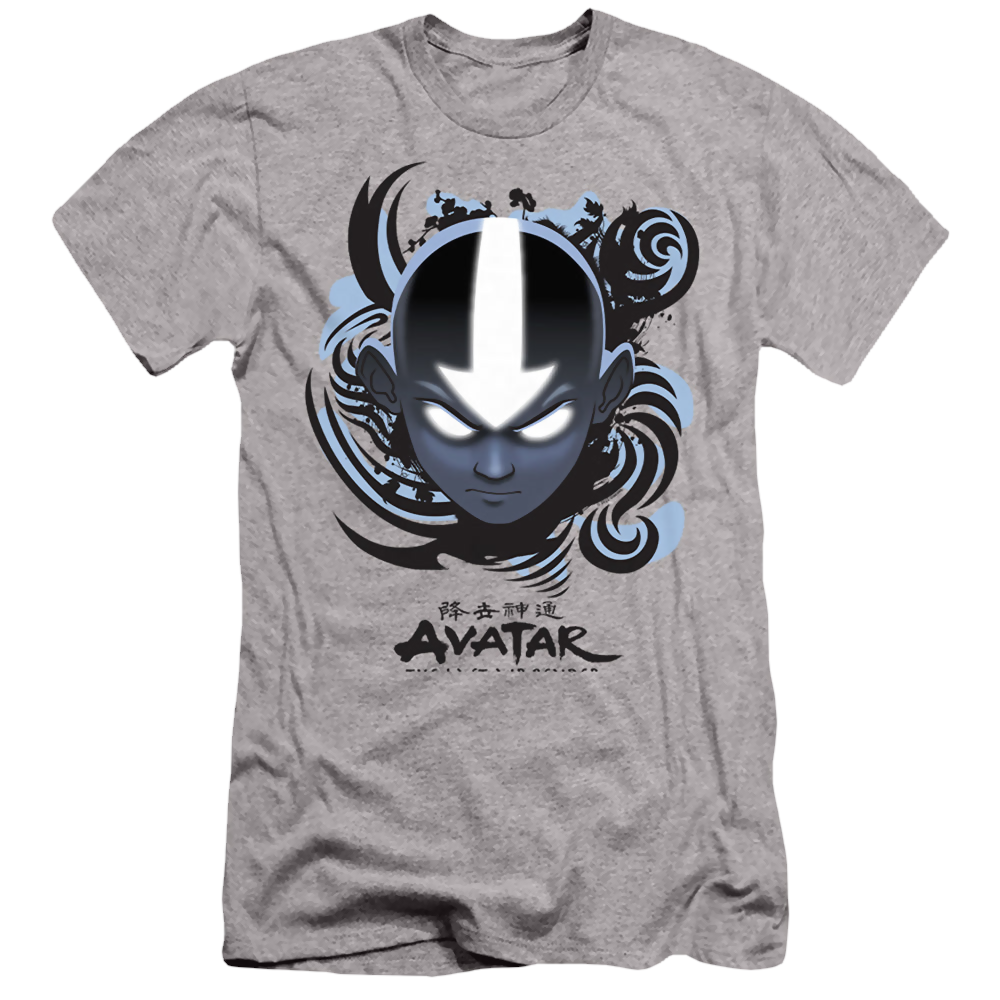 Avatar The Last Airbender Airbender Blue And Black Kanji - Men's Slim Fit T-Shirt