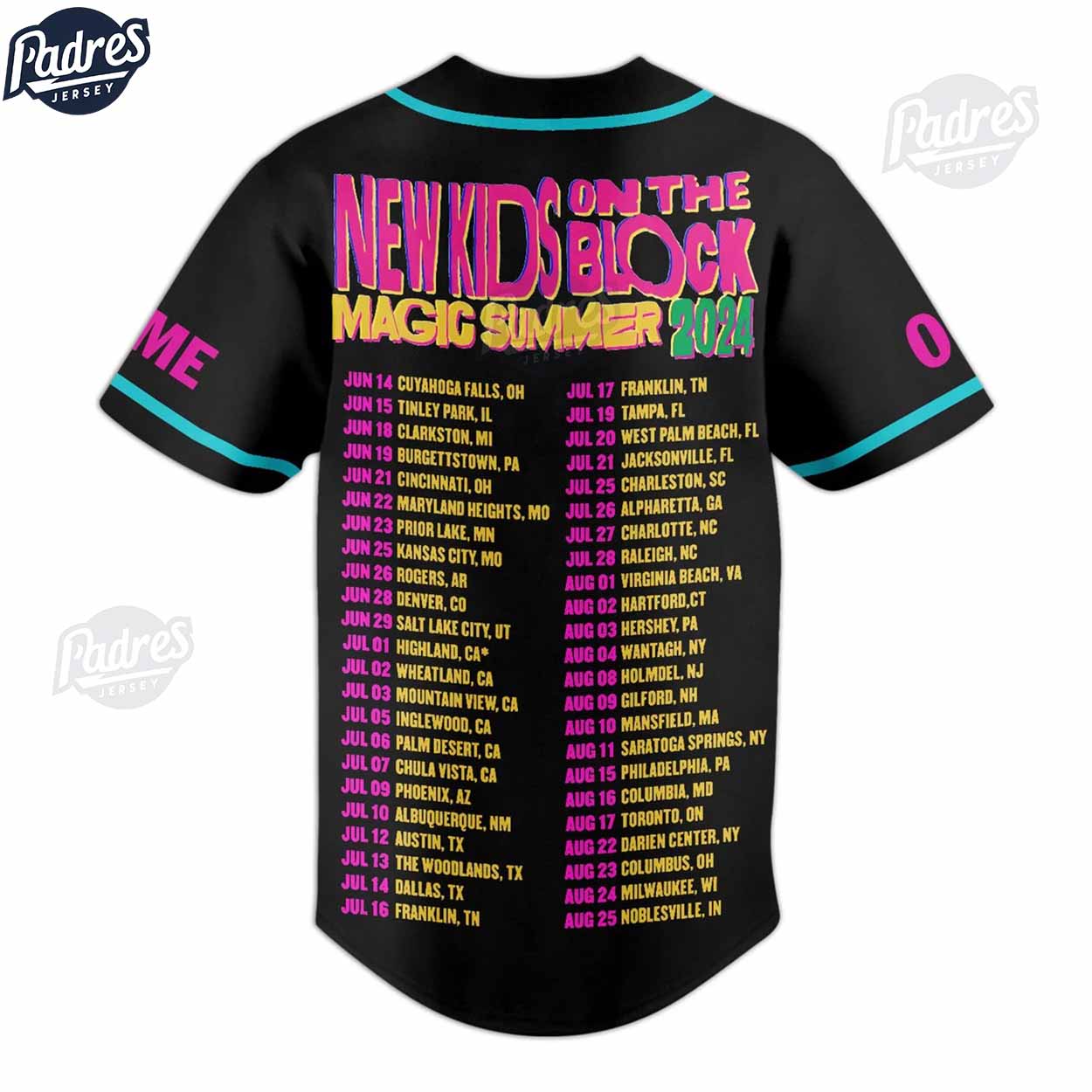 NKOTB Magic Summer 2024 Custom Baseball Jersey - Padres Jersey Oasis: Elevate Your Baseball Style Game