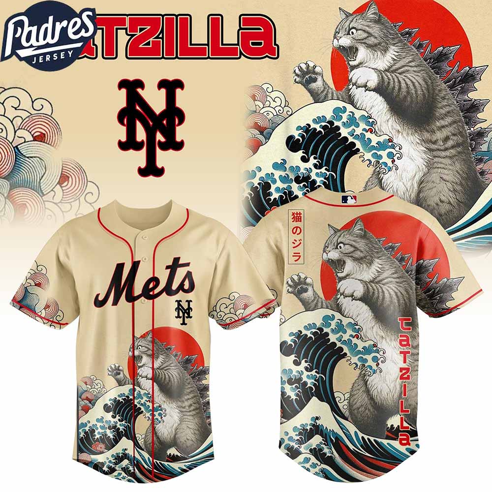 New York Mets MLB X Catzilla Personalized Baseball Jersey - Padres Jersey Oasis: Elevate Your Baseball Style Game