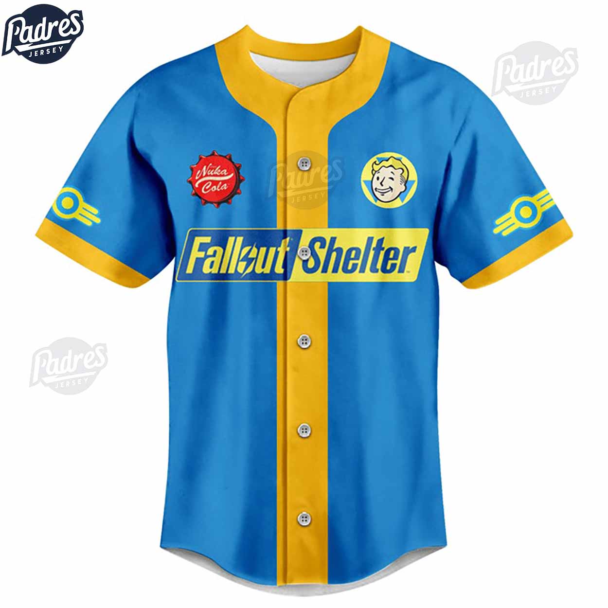Nuka-Cola Bottler Fallout Shelter Custom Baseball Jersey - Padres Jersey Oasis: Elevate Your Baseball Style Game