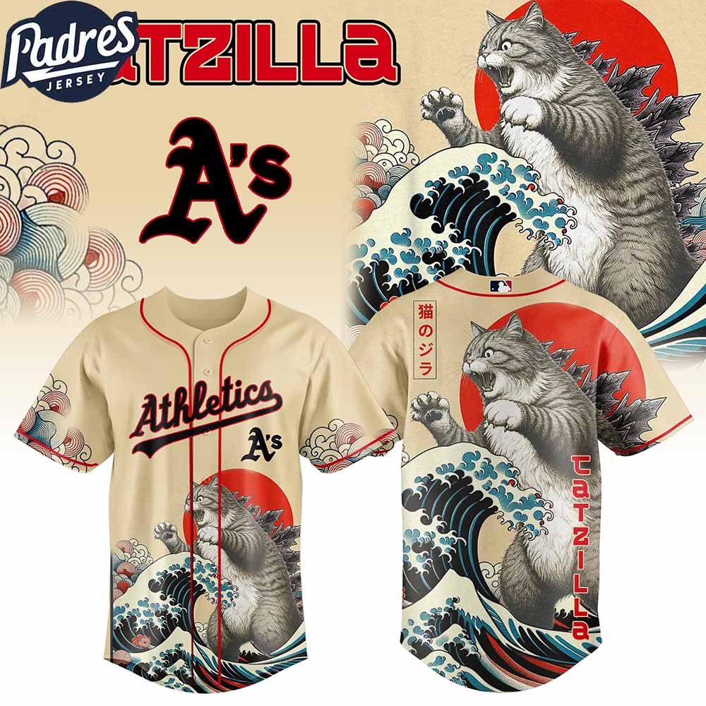 Oakland Athletics MLB X Catzilla Personalized Baseball Jersey - Padres Jersey Oasis: Elevate Your Baseball Style Game