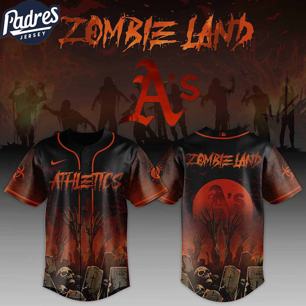 Oakland Athletics MLB X Zombie Land Custom Baseball Jersey - Padres Jersey Oasis: Elevate Your Baseball Style Game