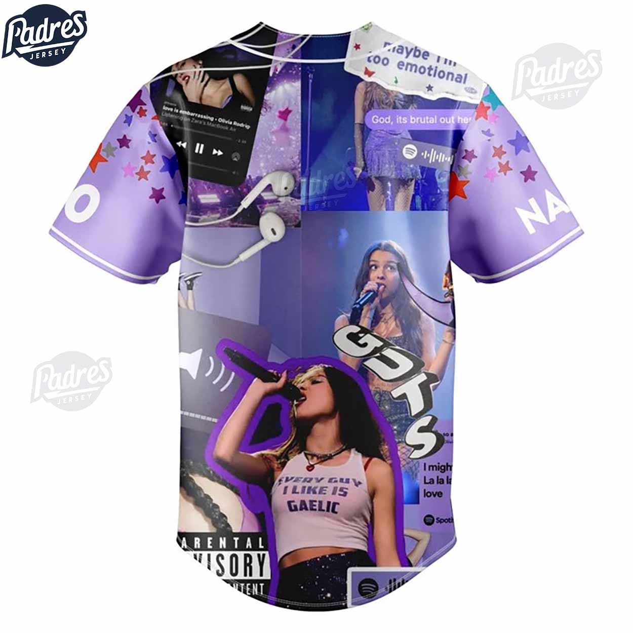 Olivia Rodrigo Guts Custom Baseball Jersey For Women - Padres Jersey Oasis: Elevate Your Baseball Style Game