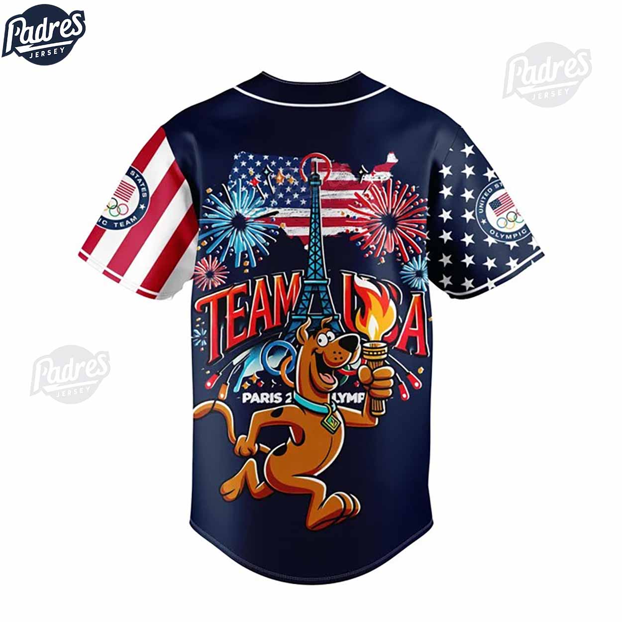 Olympic Paris Scooby Doo Personalized Baseball Jersey - Padres Jersey Oasis: Elevate Your Baseball Style Game