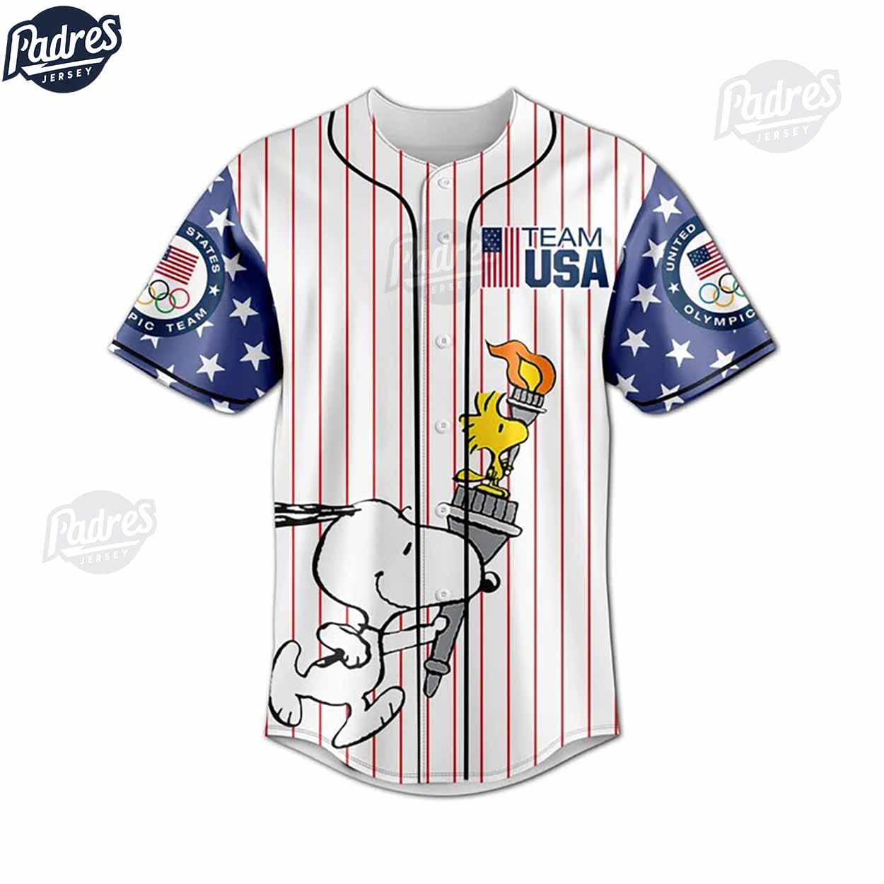 Olympic Paris Snoopy Personalized Baseball Jersey - Padres Jersey Oasis: Elevate Your Baseball Style Game