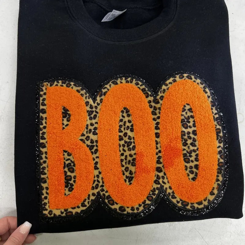 Orange Cheetah BOO Patch Sweatshirt