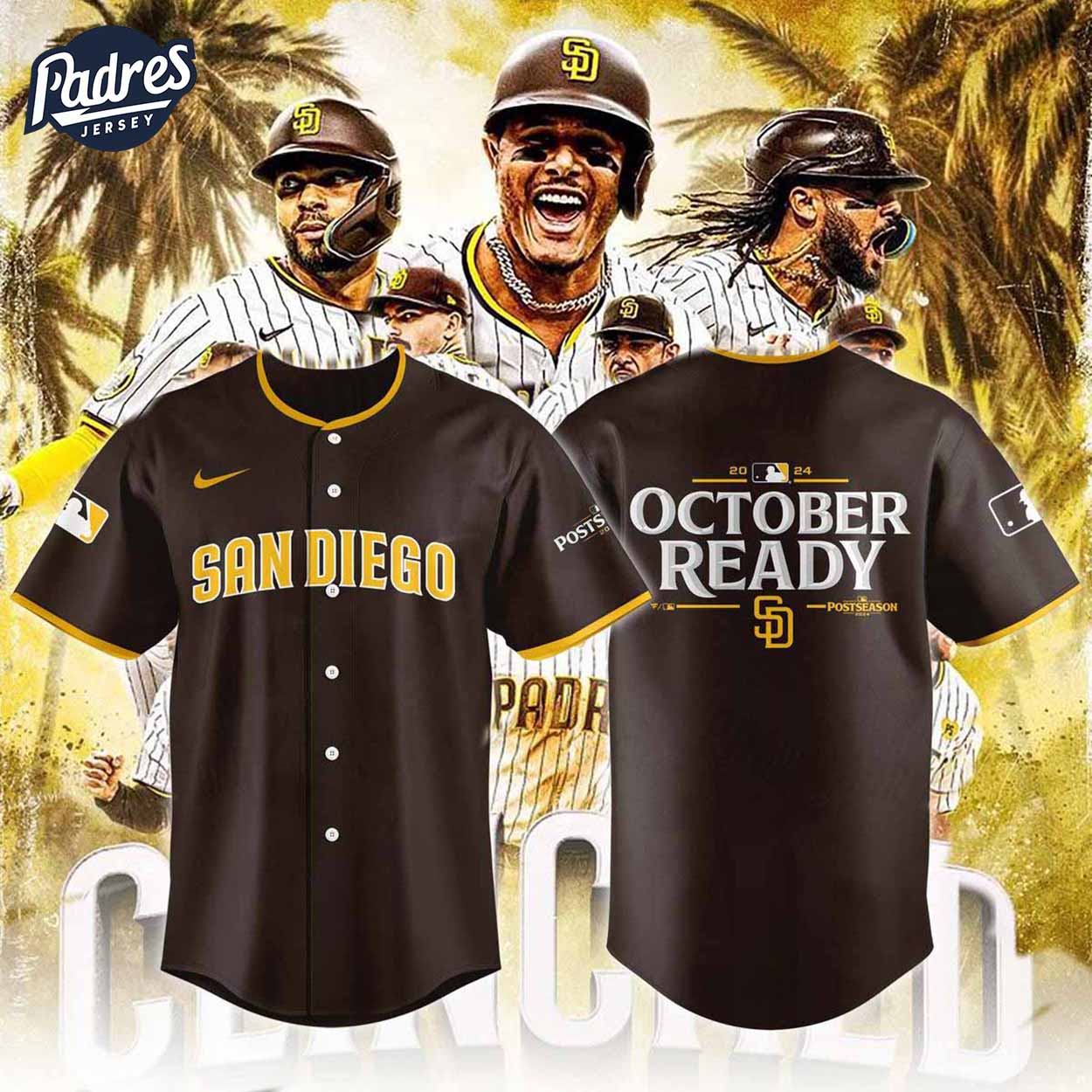 Padres San Diego Padres Fanatics Brown 2024 MLB Postseason Baseball Jersey - Padres Jersey Oasis: Elevate Your Baseball Style Game