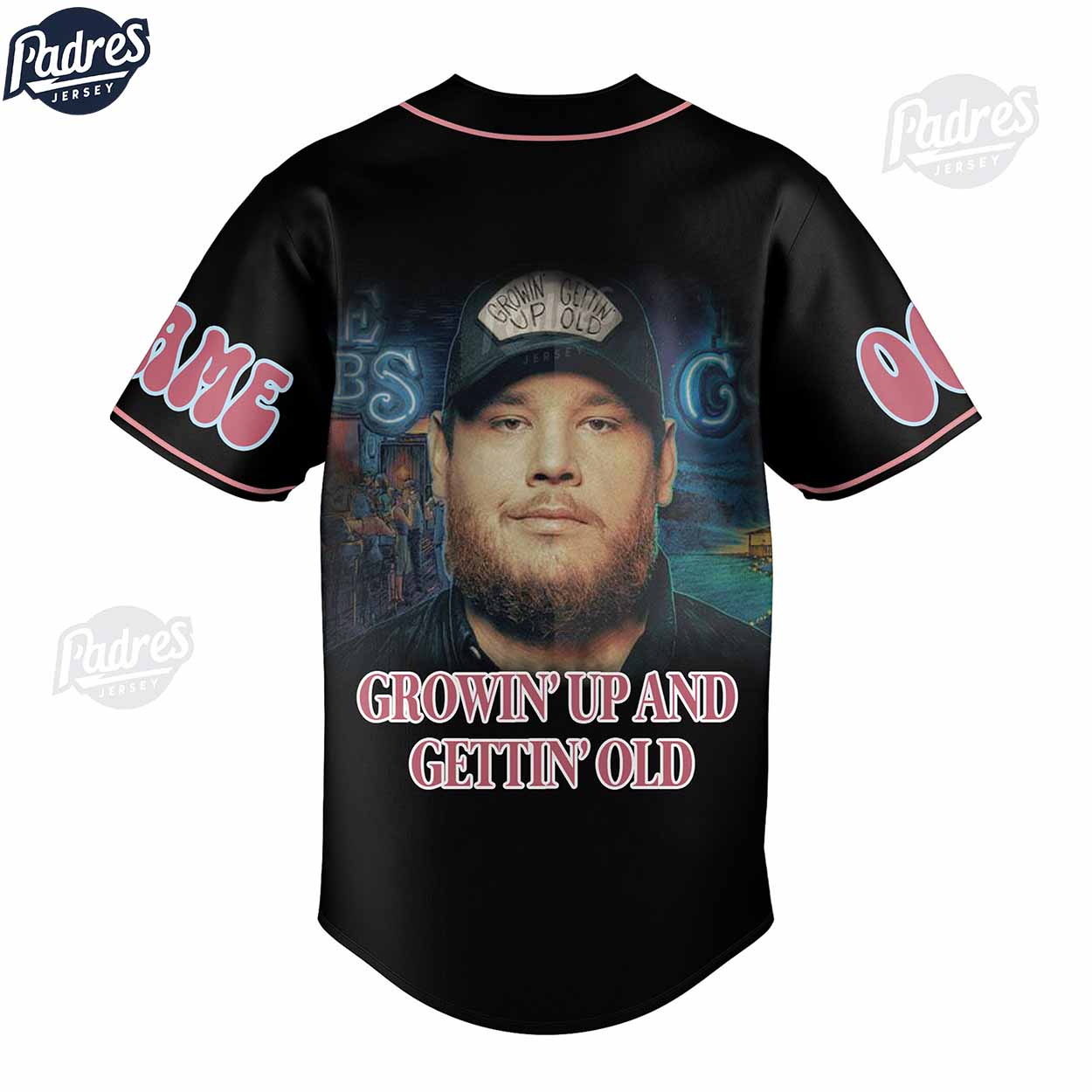Personalized Luke Combs Growin' Up And Gettin' Old Baseball Jersey Shirt - Padres Jersey Oasis: Elevate Your Baseball Style Game