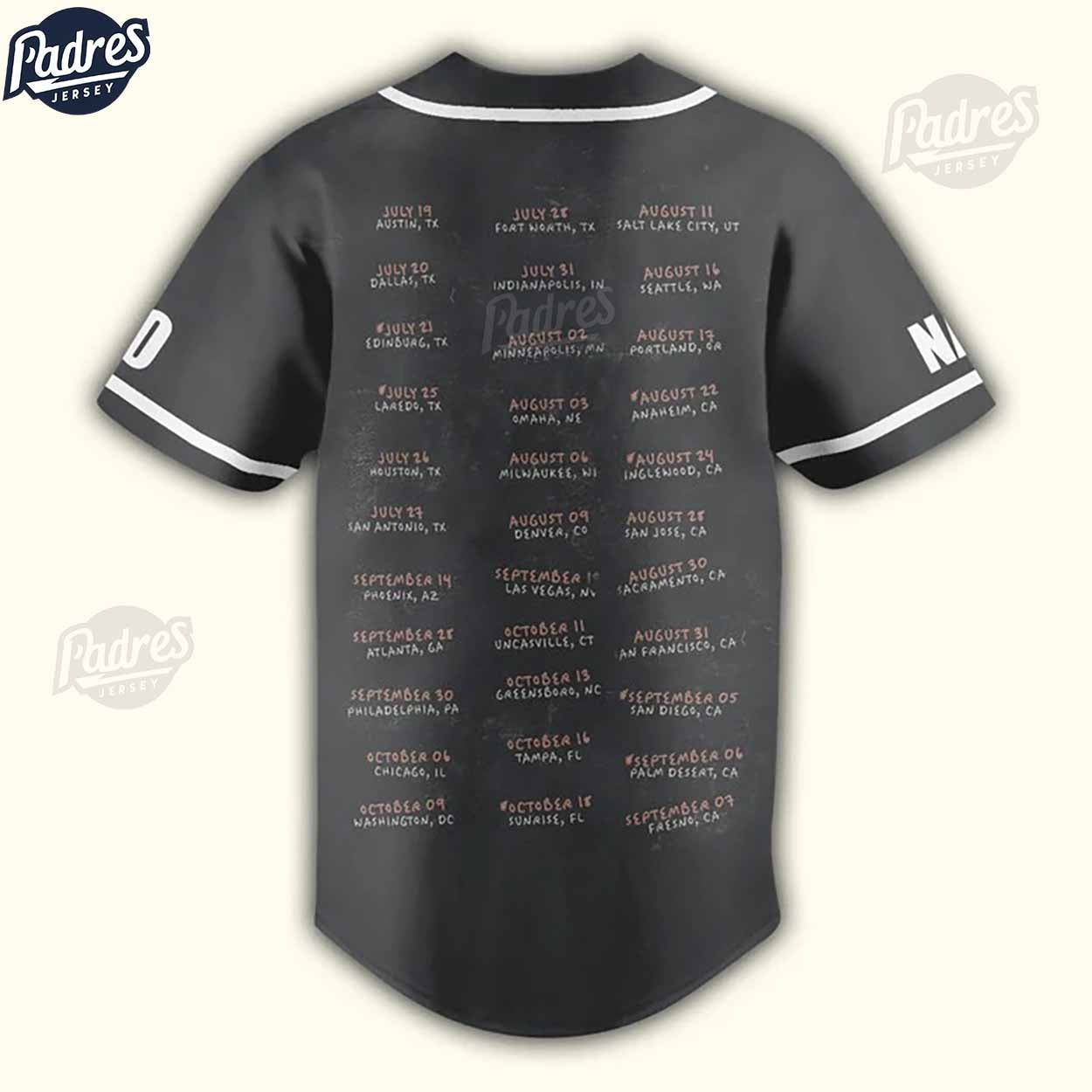 Peso Pluma Tour 2024 Custom Baseball Jersey - Padres Jersey Oasis: Elevate Your Baseball Style Game