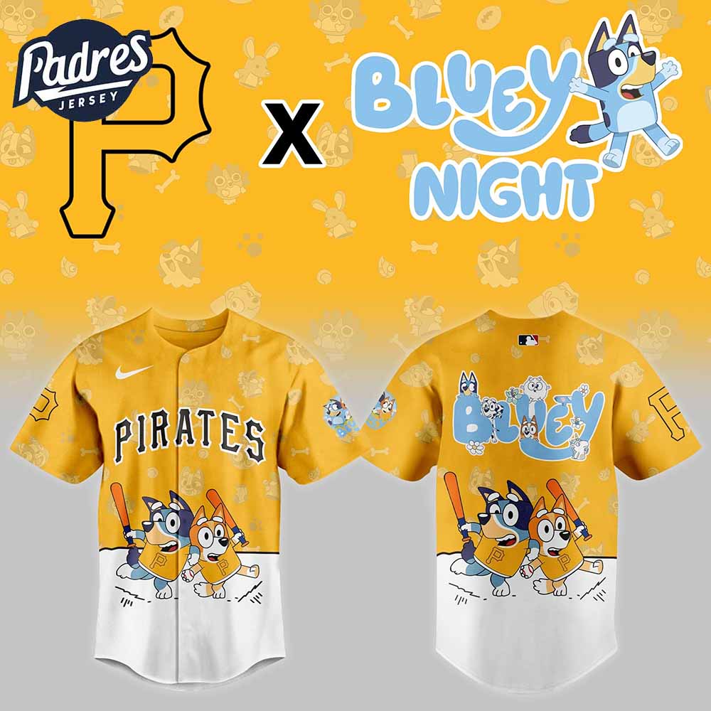 Pittsburgh Pirates Bluey Night Baseball Jersey Outfit - Padres Jersey Oasis: Elevate Your Baseball Style Game