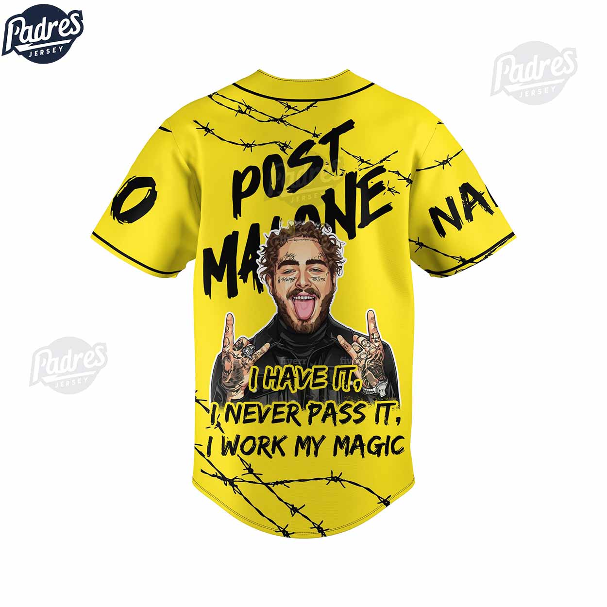 Post Malone Custom Baseball Jersey Fan Gear - Padres Jersey Oasis: Elevate Your Baseball Style Game