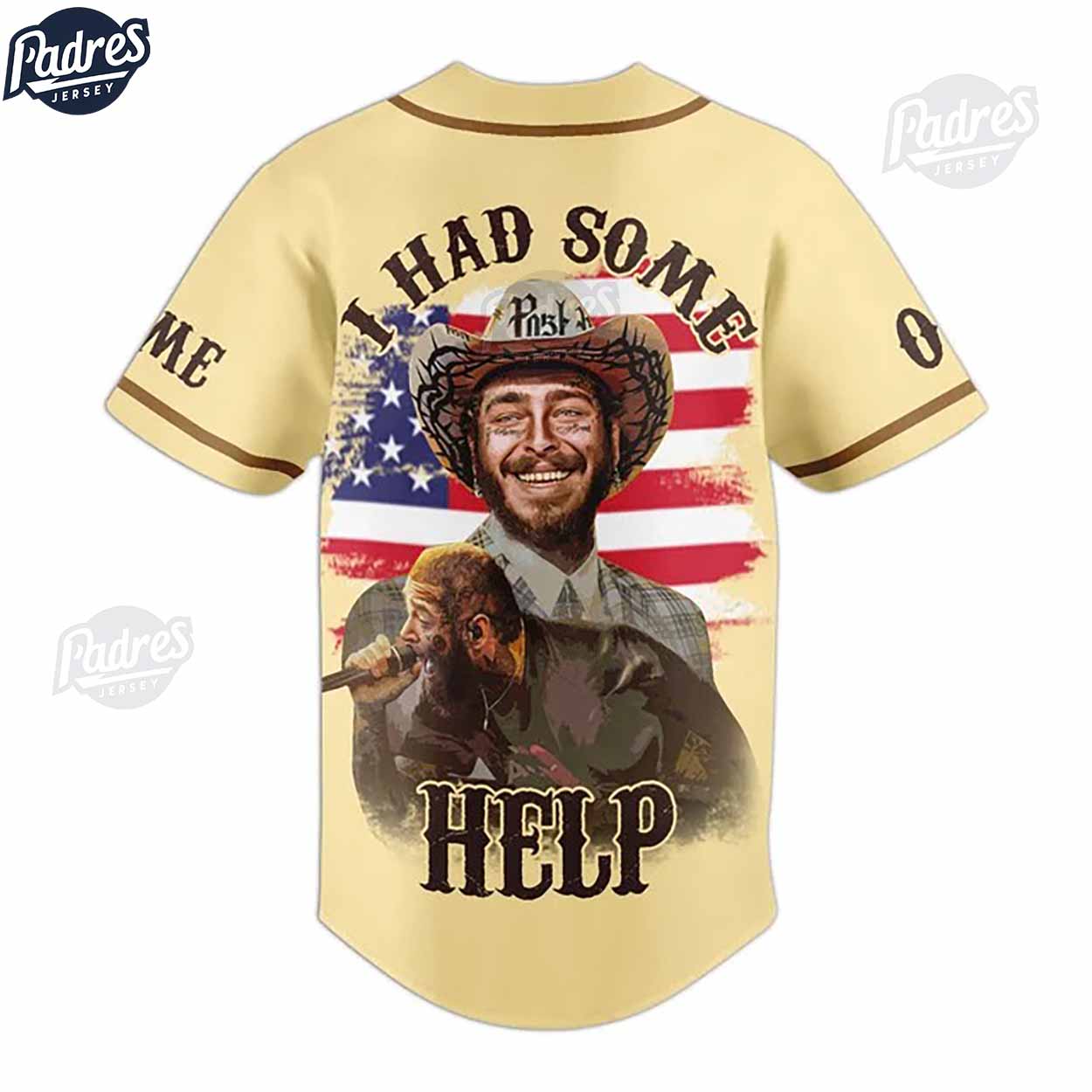 Post Malone I Had Some Help Custom Baseball Jersey - Padres Jersey Oasis: Elevate Your Baseball Style Game