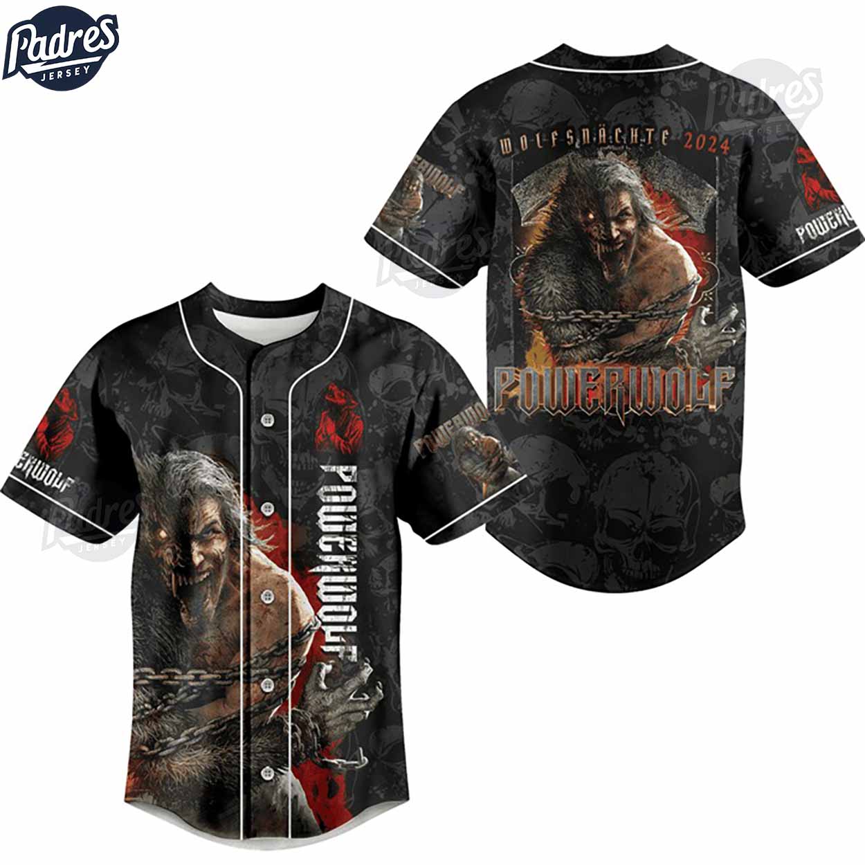 PowerWolf Band Baseball Jersey Style - Padres Jersey Oasis: Elevate Your Baseball Style Game