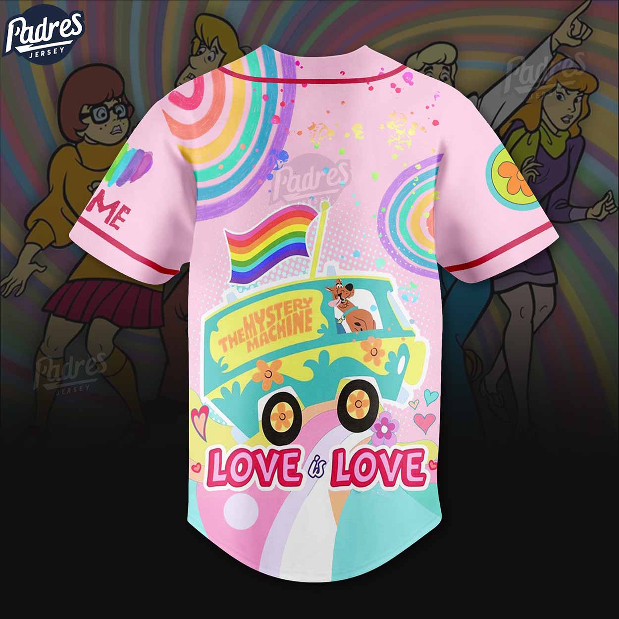 Scooby Doo The Mystery Machine Love Is Love Custom Baseball Jersey Style - Padres Jersey Oasis: Elevate Your Baseball Style Game