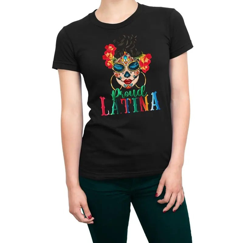 Proud Latina Women's Summer T-Shirt - Casual and Comfortable Cotton Crewneck Tee Top
