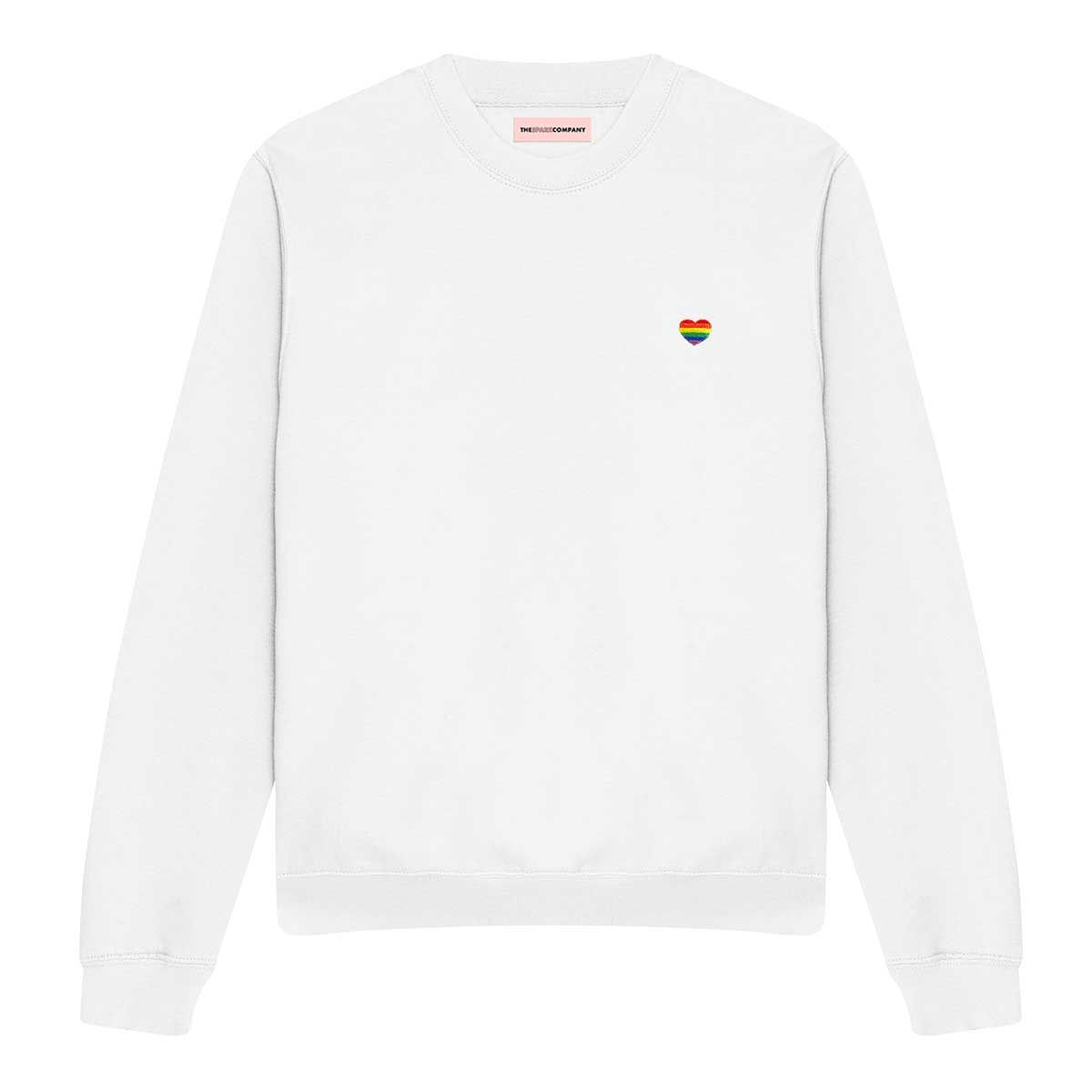 Rainbow Heart Embroidery Detail Sweatshirt