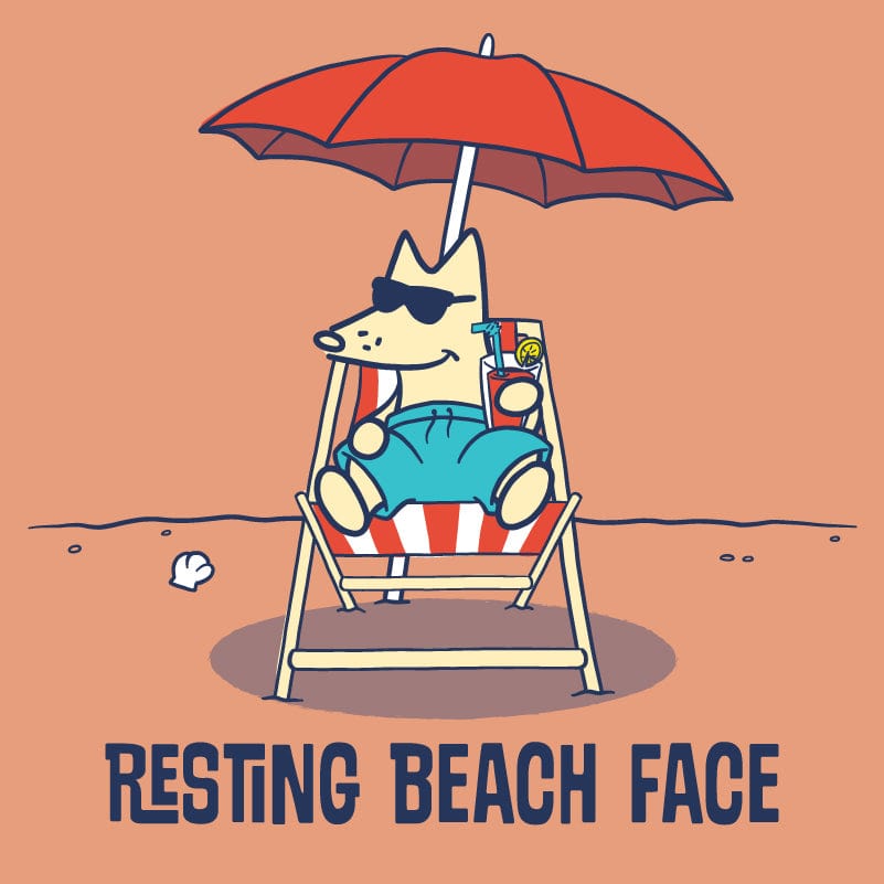 Resting Beach Face - Ladies T-Shirt V-Neck