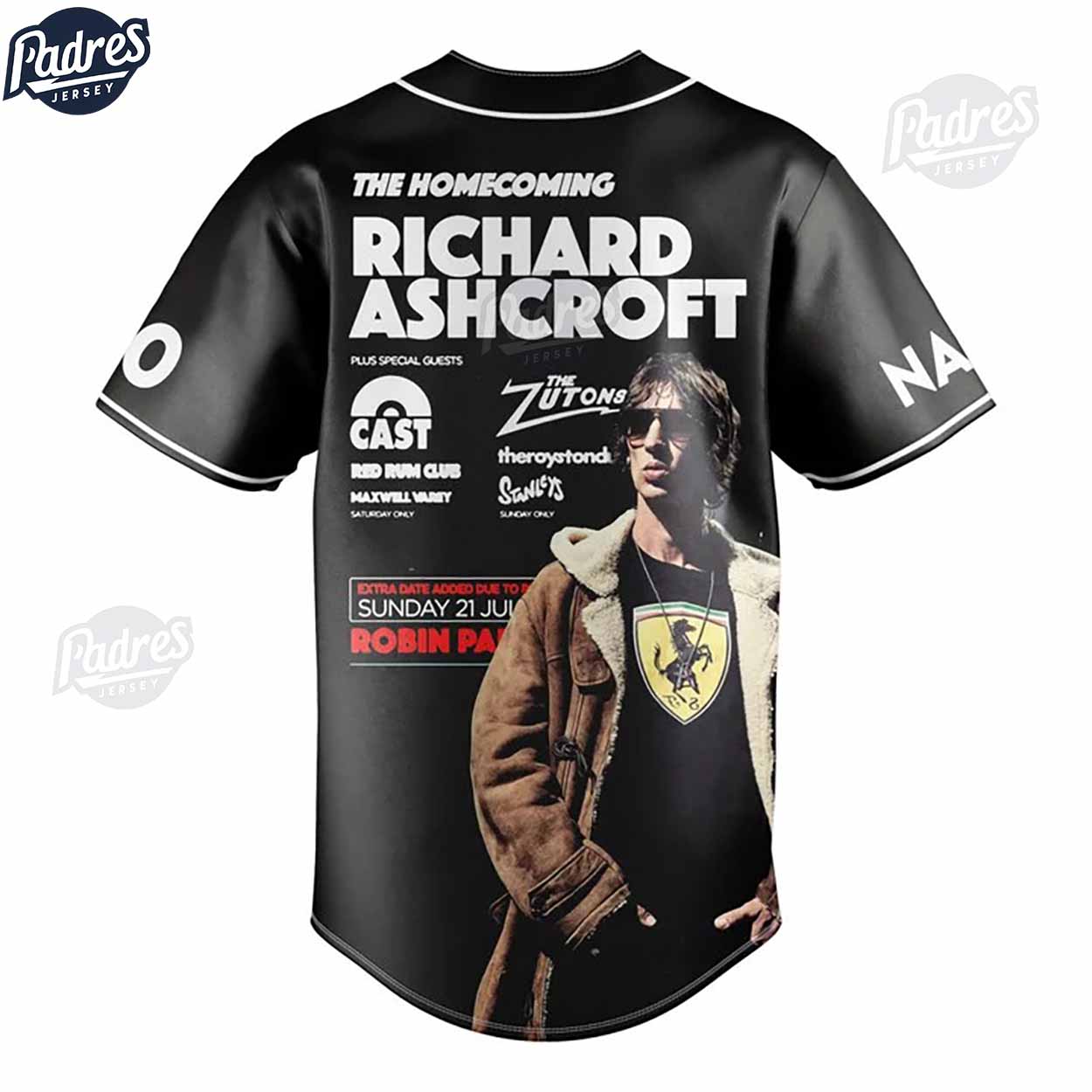 Richard Ashcroft Custom Baseball Jersey Style - Padres Jersey Oasis: Elevate Your Baseball Style Game