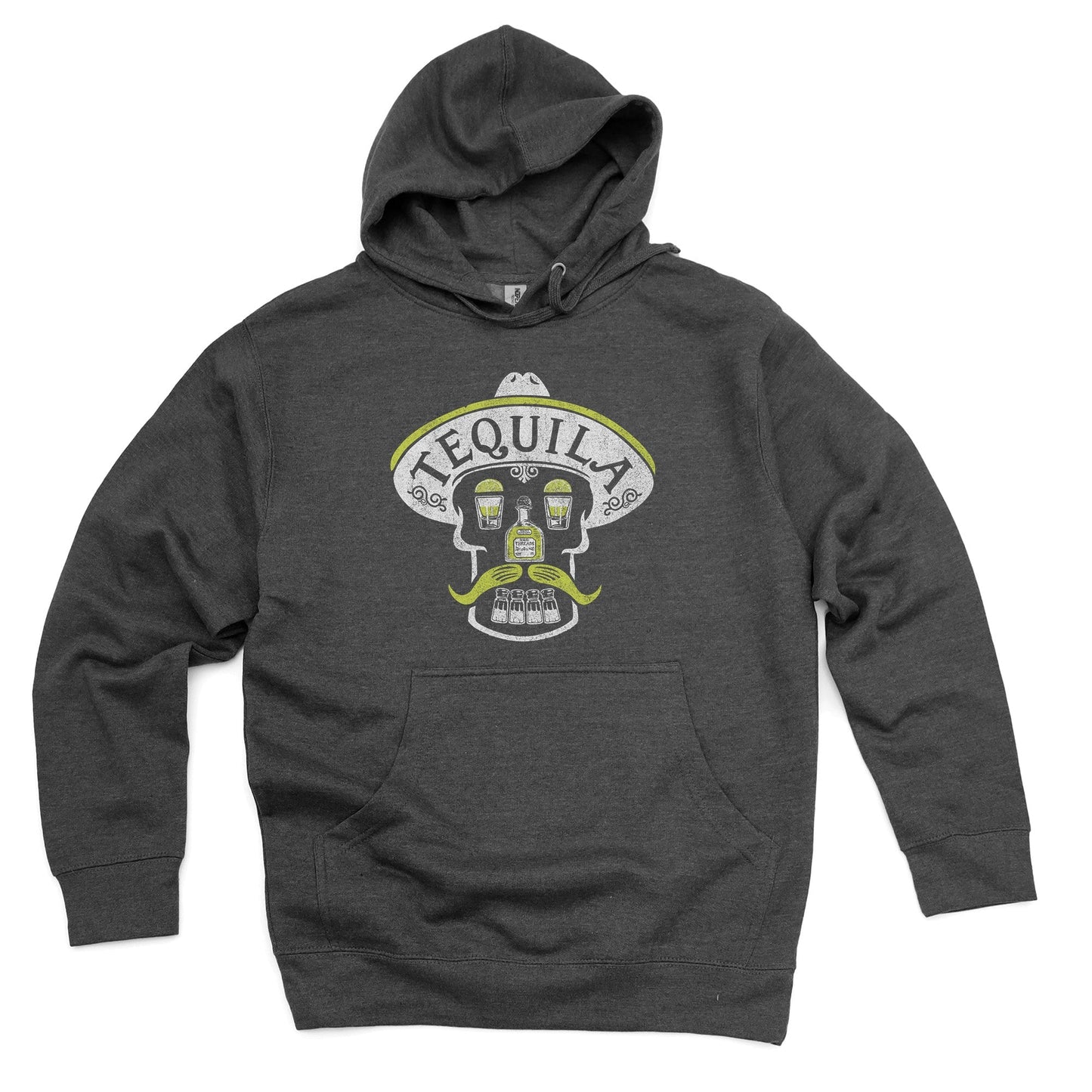 Unisex Tequila Skull Midweight Pullover Hoodie