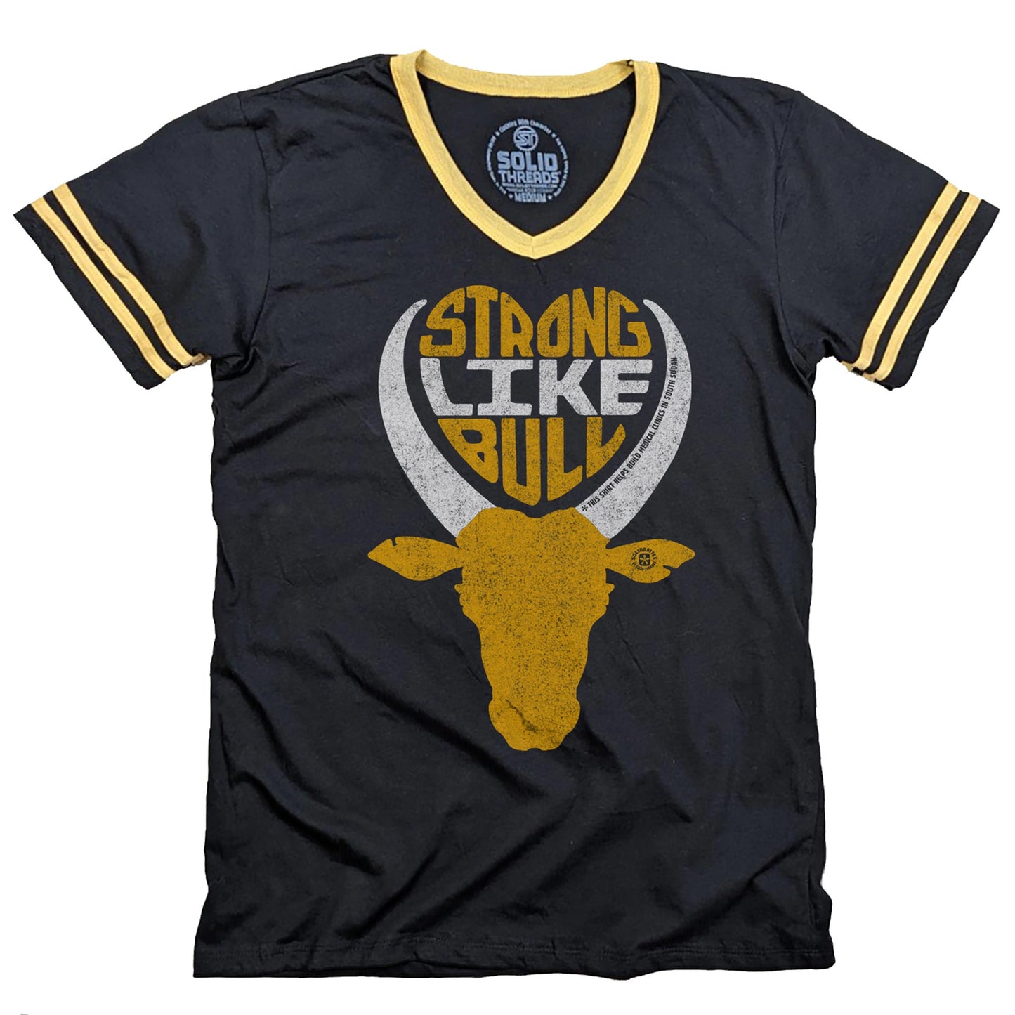 Strong Like Bull V-neck T-shirt | Supports World Health