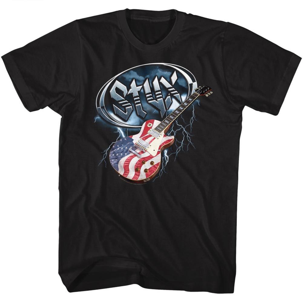Styx Flag Guitar T-Shirt Style001