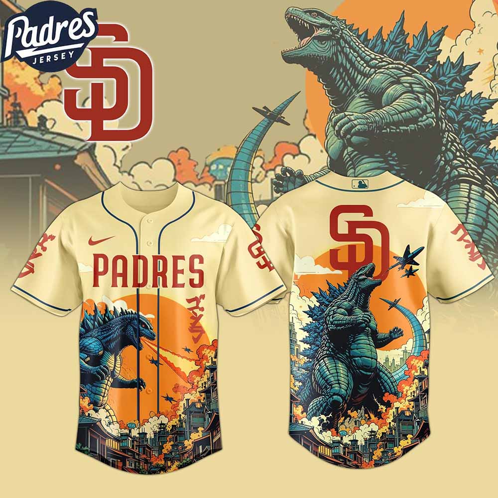 San Diego Padres MLB X Godzilla Custom New Baseball Jersey - Padres Jersey Oasis: Elevate Your Baseball Style Game