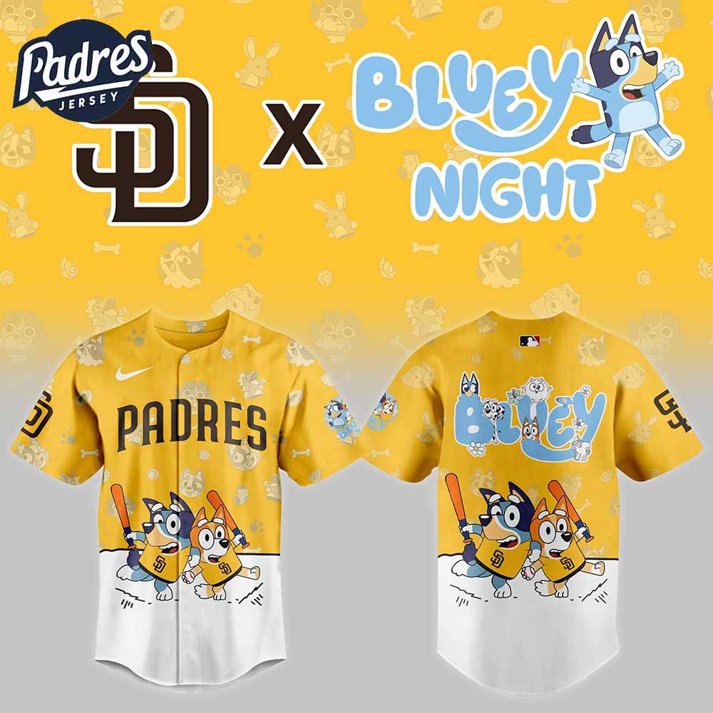 San Diego Padres x Bluey Night Baseball Jersey - Padres Jersey Oasis: Elevate Your Baseball Style Game