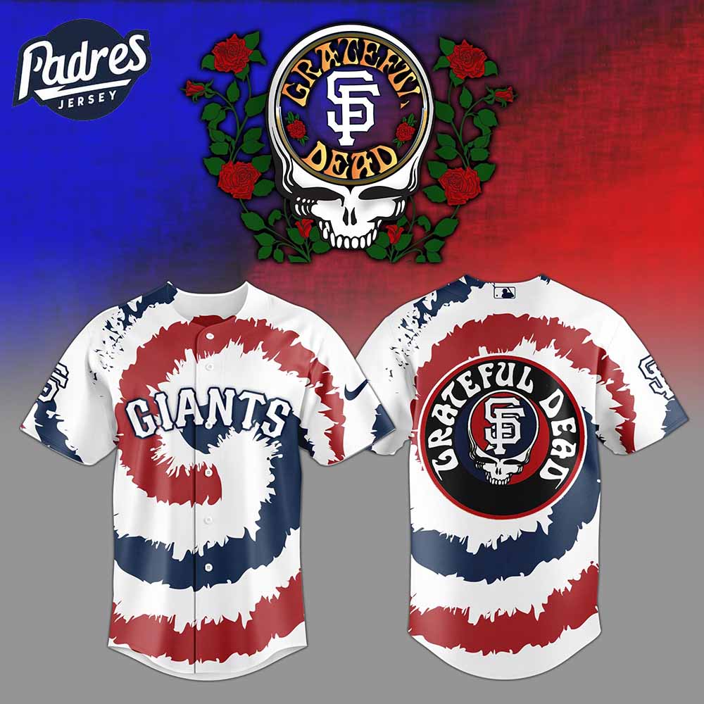 San Francisco Giants MLB x Grateful Dead Personalized Baseball Jersey Outfit - Padres Jersey Oasis: Elevate Your Baseball Style Game