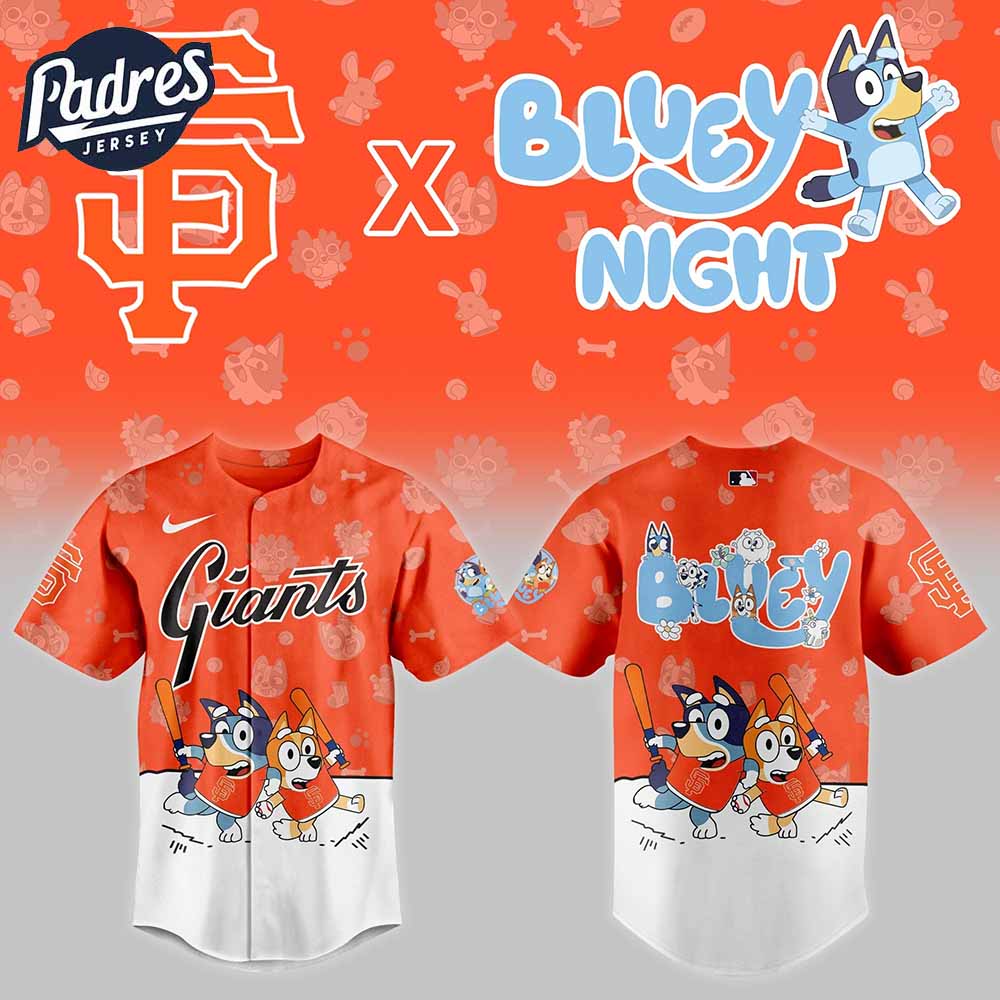 San francisco Giants Bluey Night Baseball Jersey Outfit - Padres Jersey Oasis: Elevate Your Baseball Style Game
