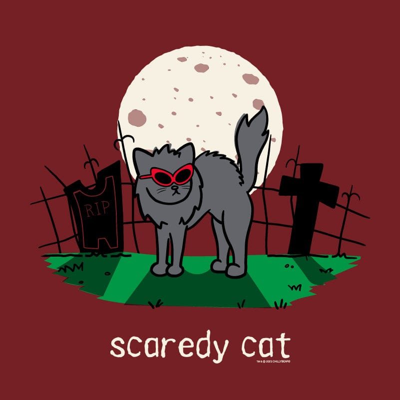 Scaredy Cat - Ladies Curvy V-Neck Tee