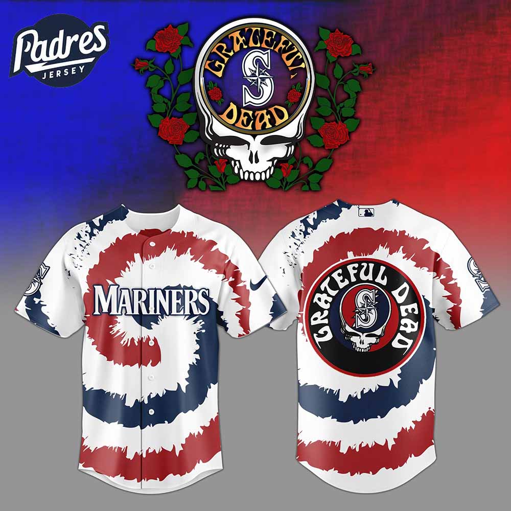 Seattle Mariners MLB x Grateful Dead Personalized Baseball Jersey Outfit - Padres Jersey Oasis: Elevate Your Baseball Style Game