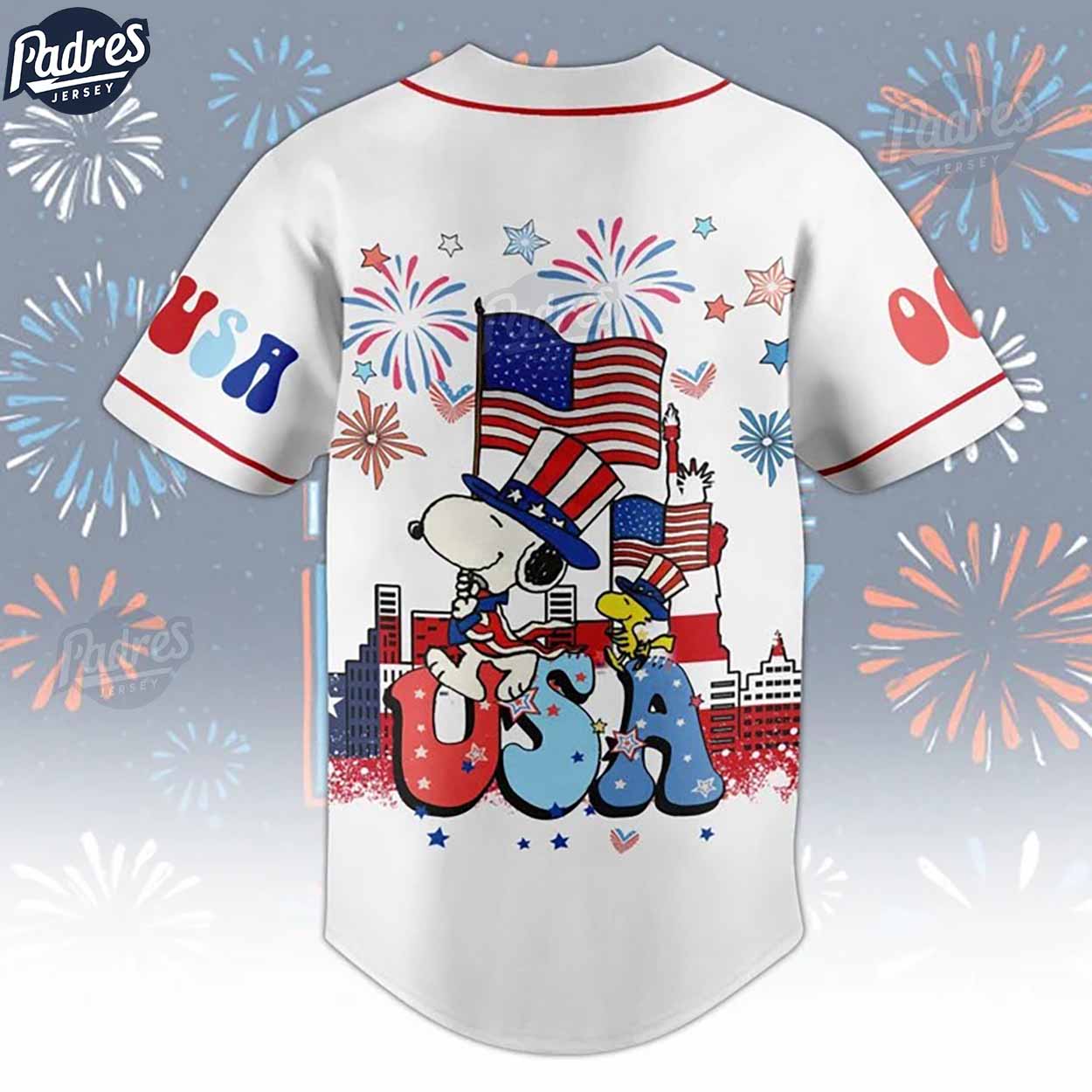 Snoopy 4th Of July Baseball Jersey Style - Padres Jersey Oasis: Elevate Your Baseball Style Game