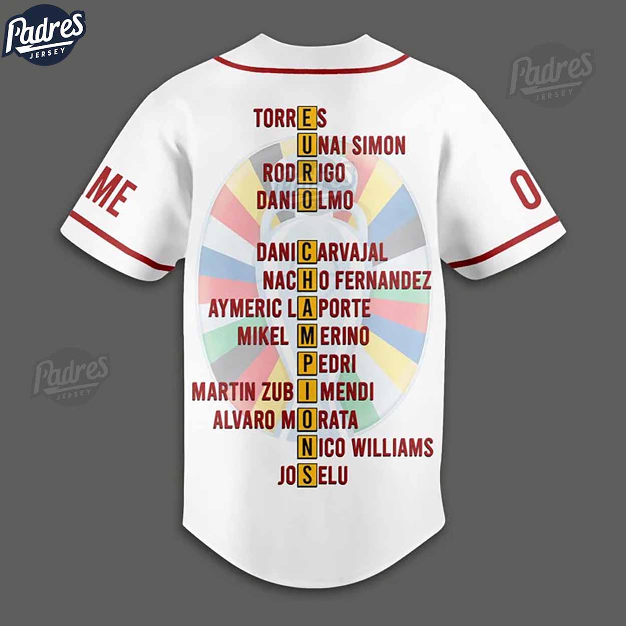 Spain 2024 Champions Of Europe Custom White Baseball Jersey - Padres Jersey Oasis: Elevate Your Baseball Style Game