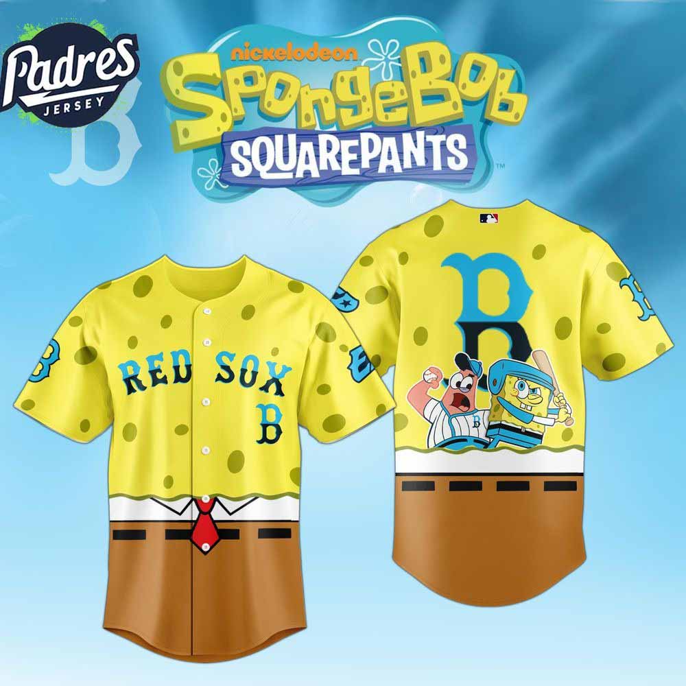 Spongebob X Boston Red Sox MLB Baseball Jersey 2025 - Padres Jersey Oasis: Elevate Your Baseball Style Game